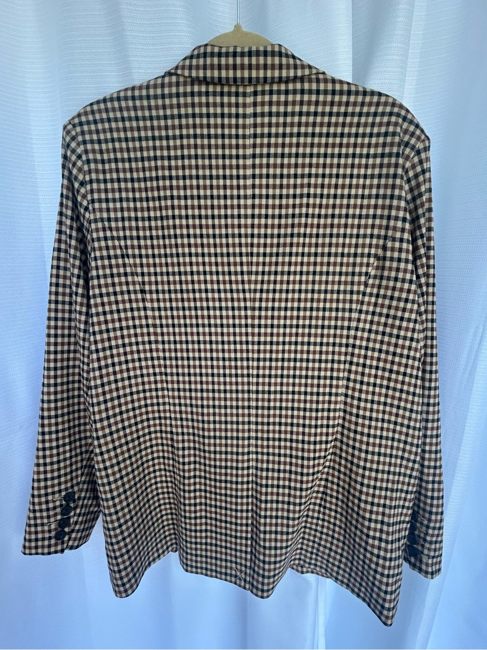 Rails - Chelsea Cafe Check - Beige and Brown Checked Double-Breasted Blazer - Picture 5 of 16